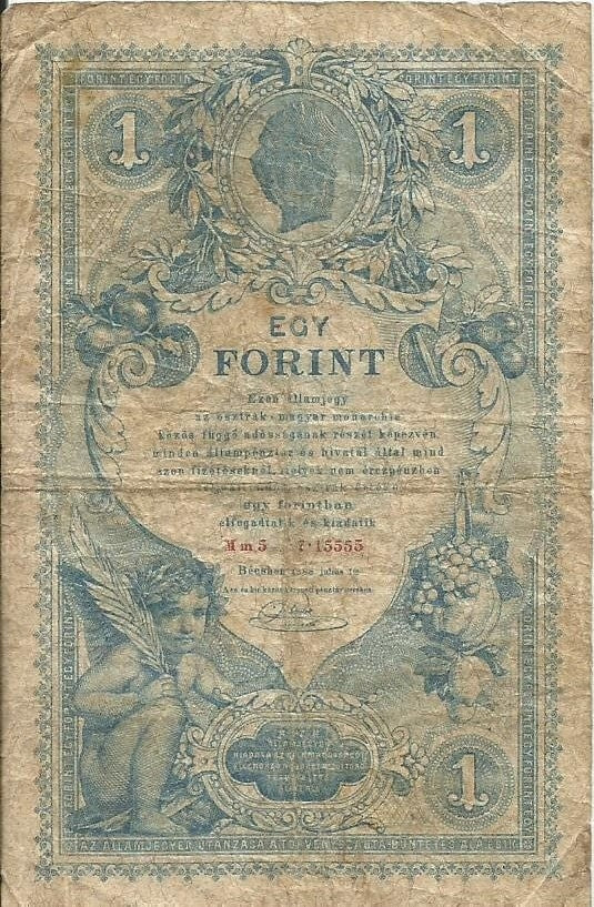 1 Gulden / 1 Forint Austro-Węgry 1888 r. stan 4 ciekawy numer 7.15555
