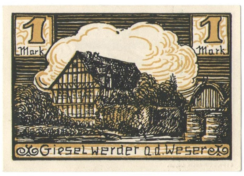 1 mark banknot zastępczy Gieselwerder