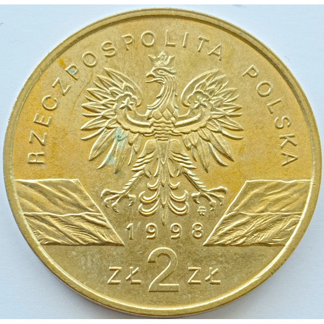 2 zł 1998 - Zwierzęta świata: Ropucha paskówka