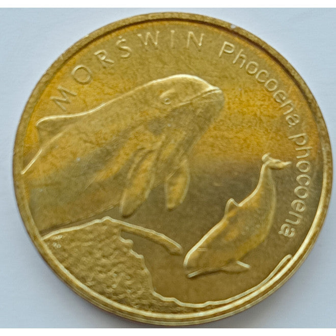 2 zł 2004 -  Zwierzęta świata: Morświn (łac. Phocoena phocoena)