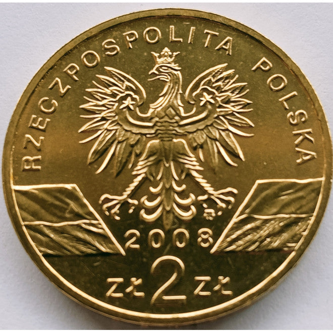 2 zł 2008 - Zwierzęta świata: Sokół wędrowny (łac. Falco peregrinus)