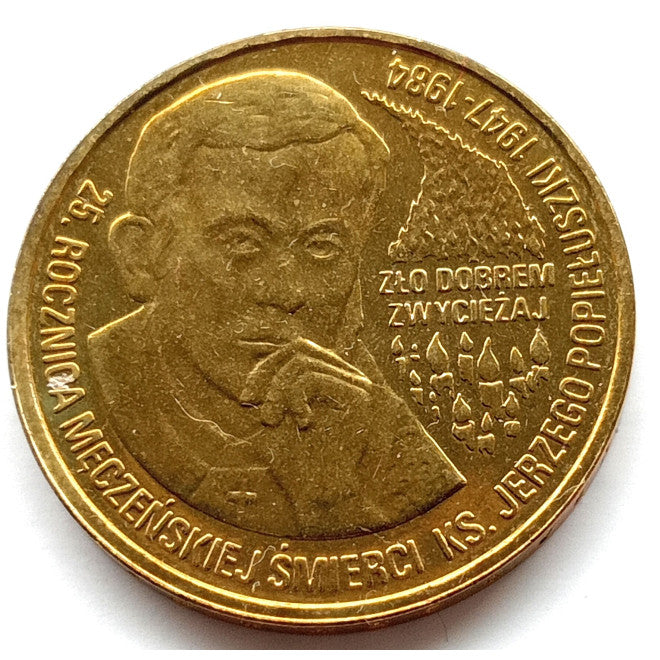 2 zł 2009 - 25. rocznica męczeńskiej śmierci księdza Jerzego Popiełuszki
