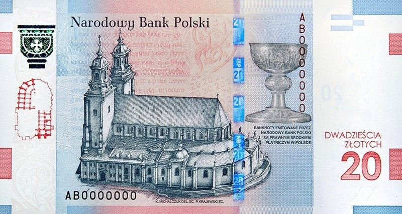 20 zł, banknot kolekcjonerski 1050. rocznica Chrztu Polski