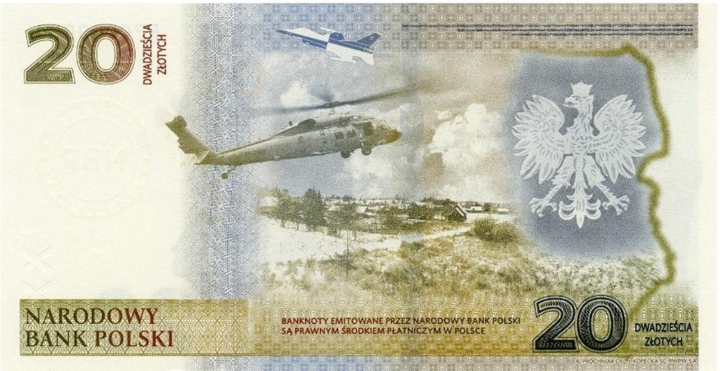 20 złotych banknot - Ochrona polskiej granicy wschodniej