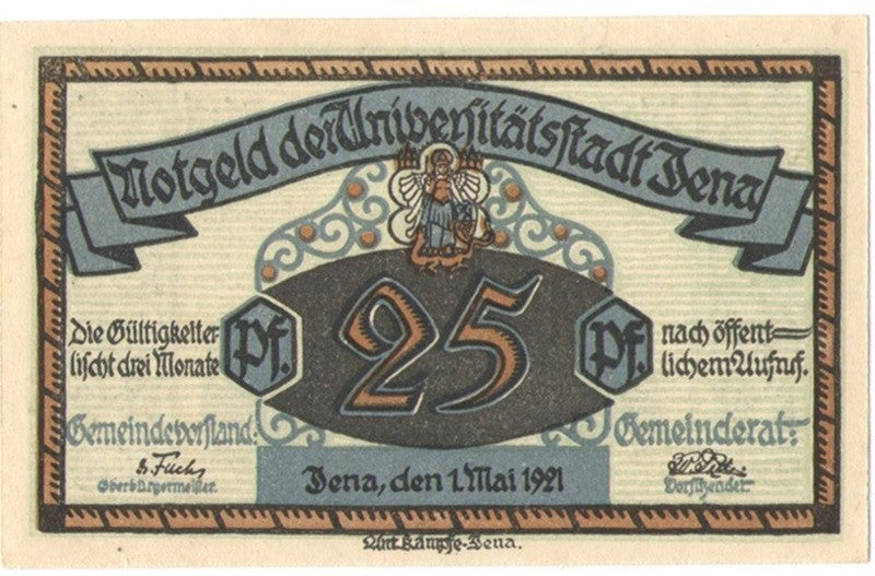 25 Pf banknot zastępczy Denkmal 1921