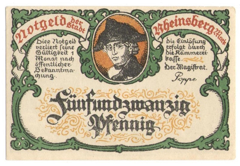 25 Pf banknot zastępczy Heinsberg