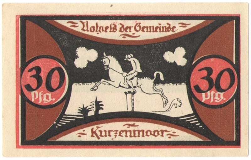 30 Pf banknot zastępczy Kurzenmoor 1921