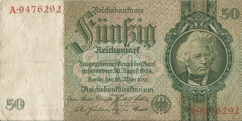 50 marek 1933, A 9476292,  stan 3