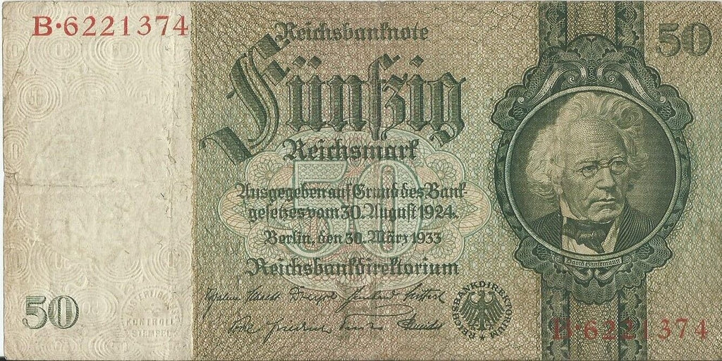 50 marek 1933, B 6221374, stan 3-