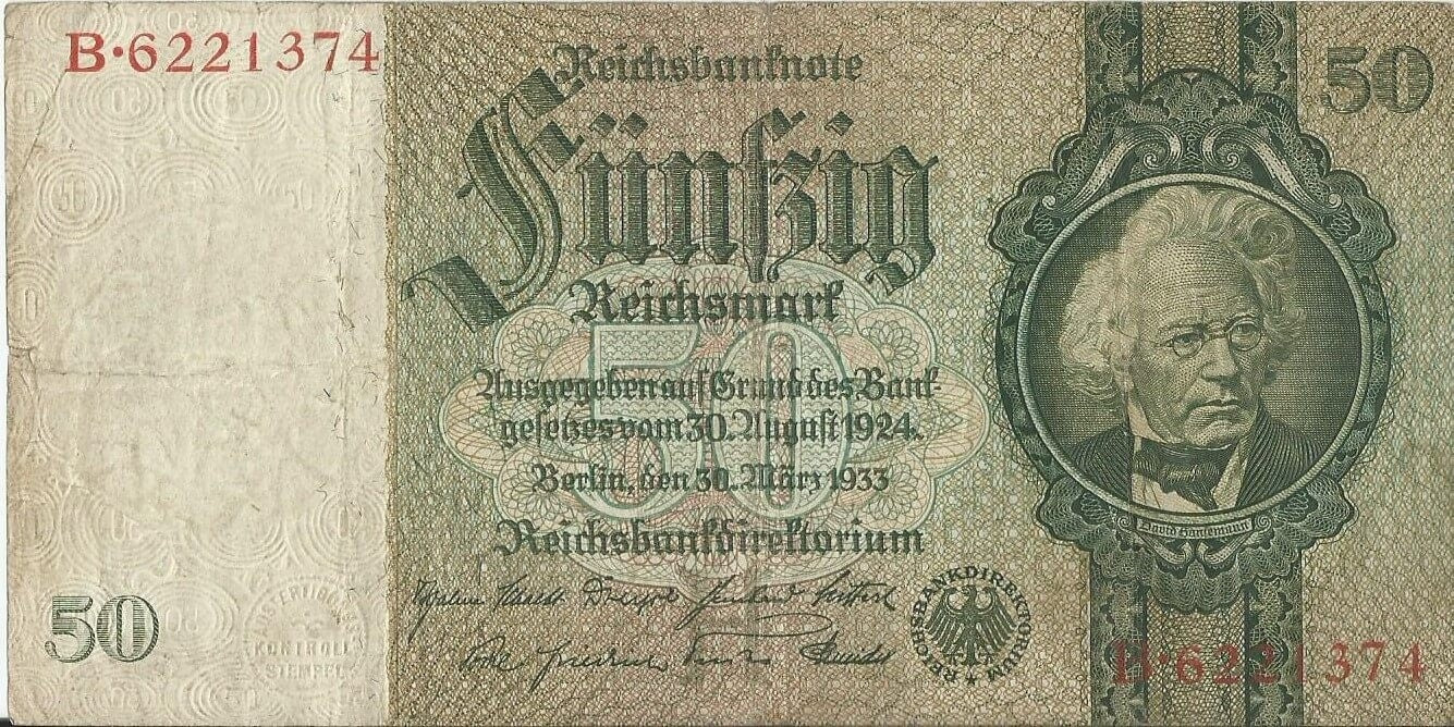 50 marek 1933, B 6221374, stan 3-