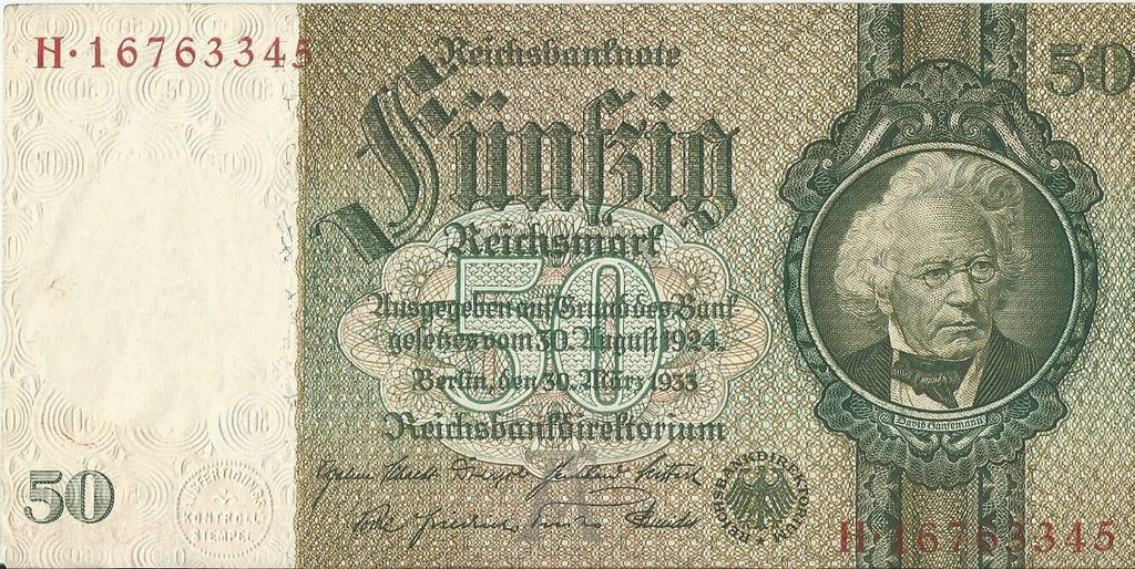 50 marek 1933, H 16763345, stan 3+