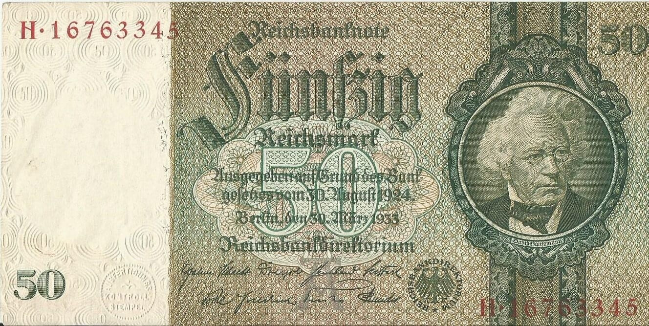 50 marek 1933, H 16763345, stan 3+