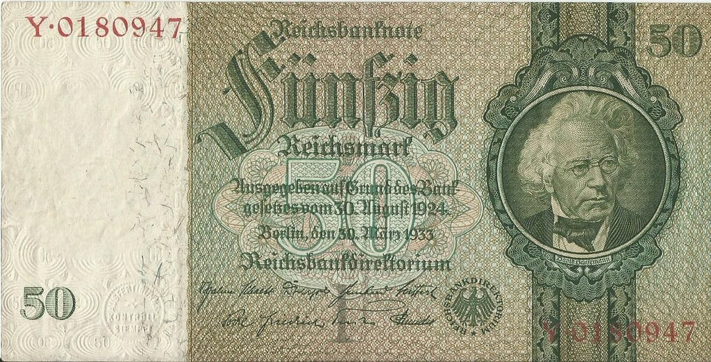 50 marek 1933, Y 0180947,  stan 3+