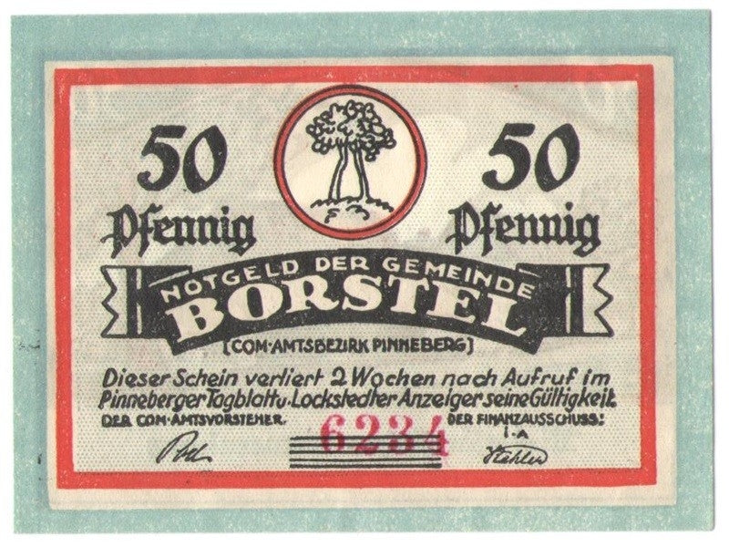 50 Pf banknot zastępczy Borstel
