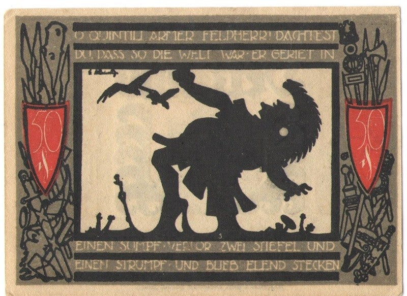50 Pf banknot zastępczy miasto Detmold 1921