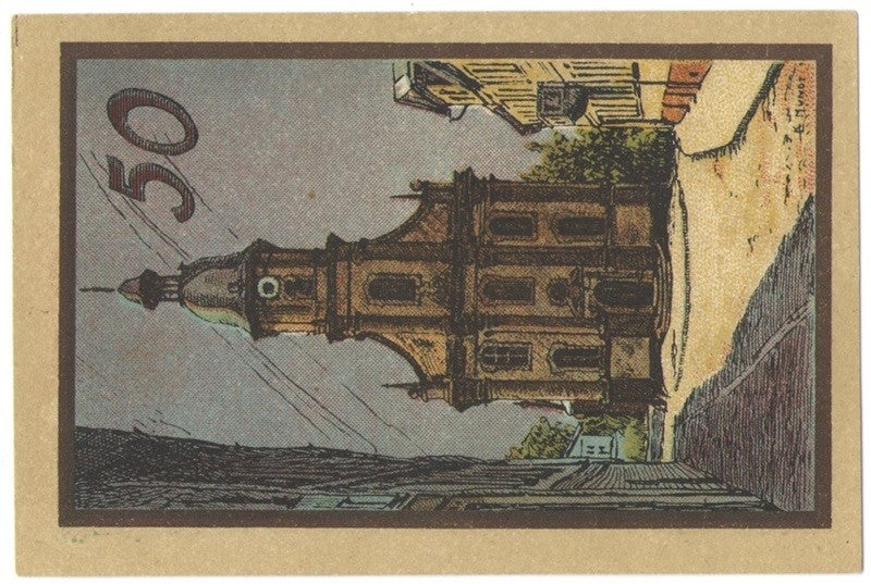 50 Pf banknot zastępczy miasto Suhl 1922