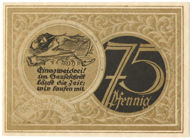 75 Pf banknot zastępczy Kreis Stolzenau Weser 1921