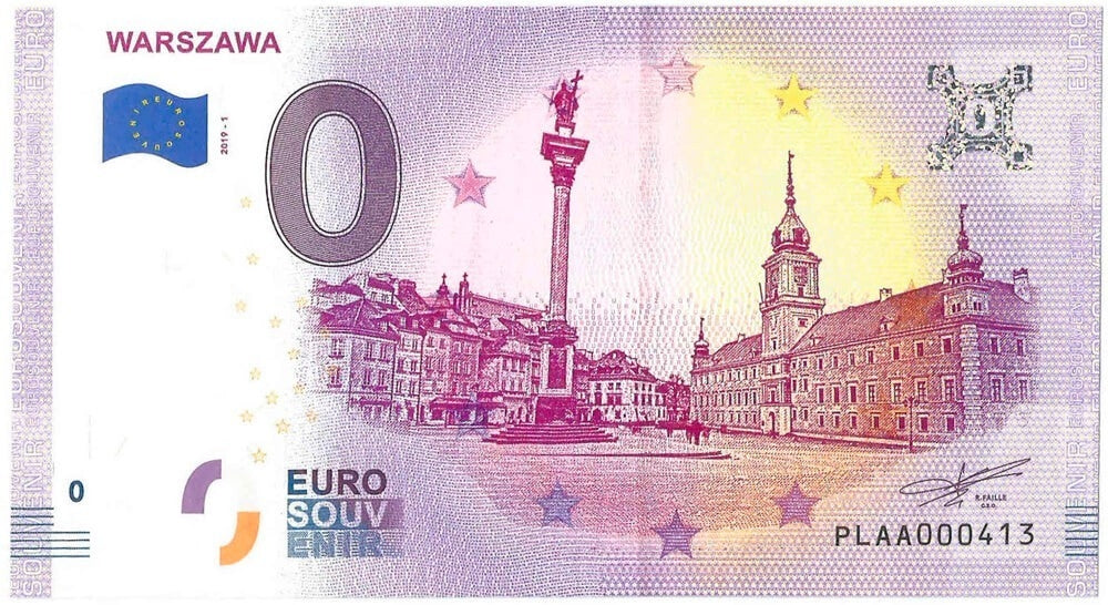 Banknot 0 Euro Warszawa
