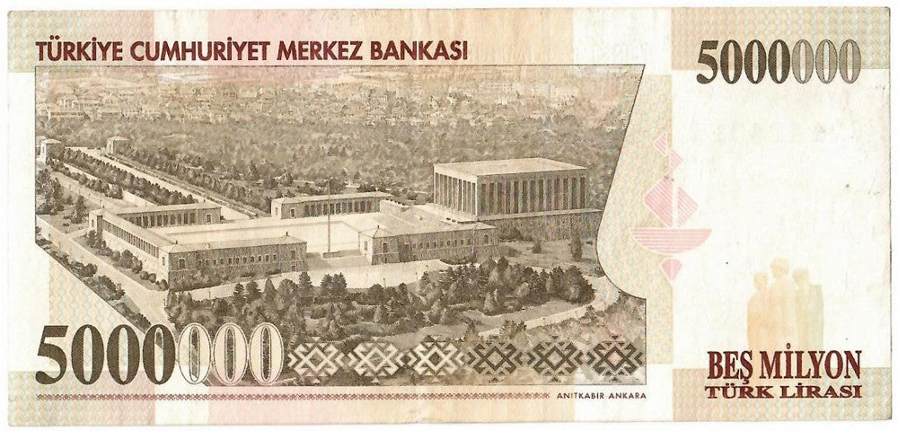 Banknot Turcja 5000000 liras (lirów tureckich)