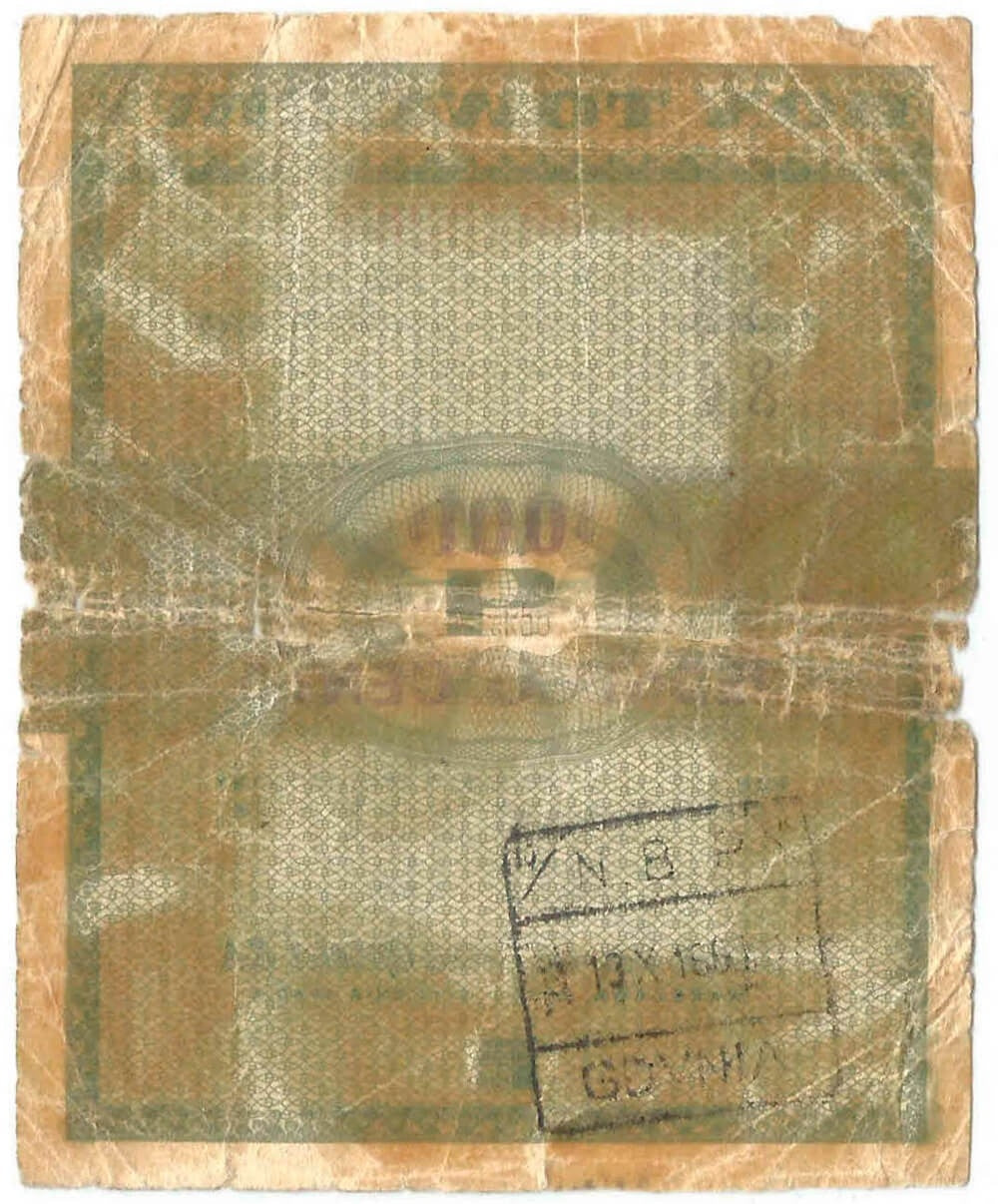 Bon towarowy 1 cent 1960, seria BI, stan 5