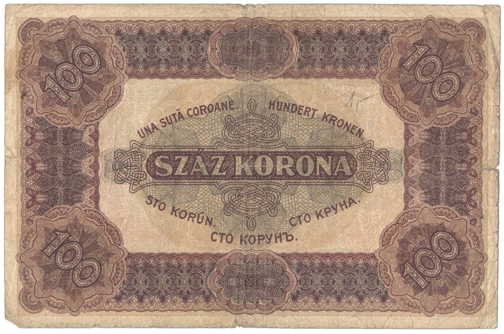 Węgry, 100 koron 1920, seria A 035, stan 5