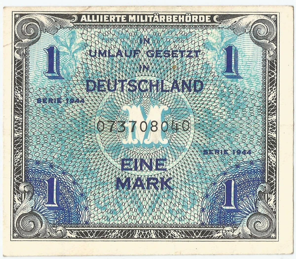 Niemcy, okupacja, EINE MARK 1944, 1 marka, st. 3