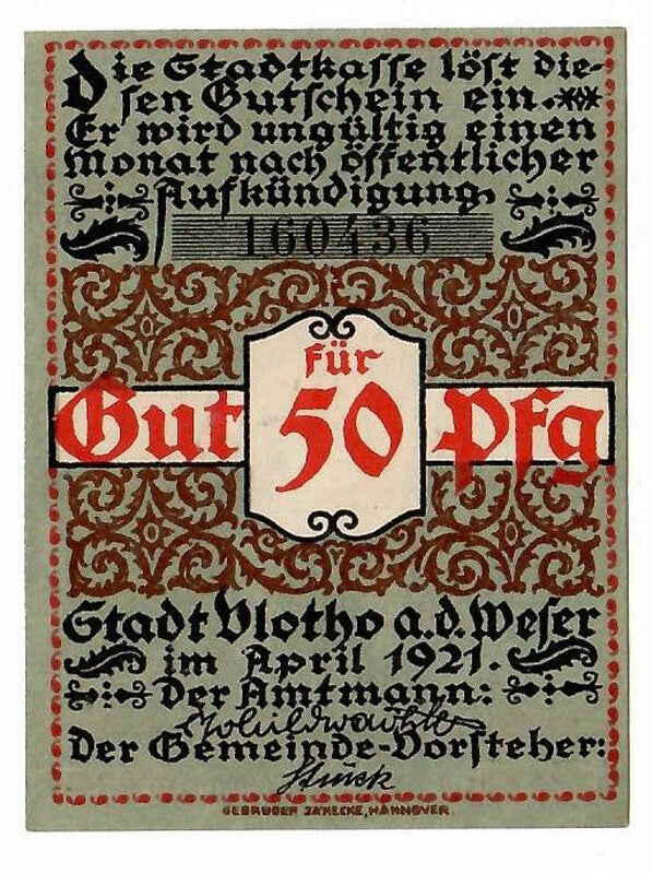 Notgeld 50 fenigów, Vlotho